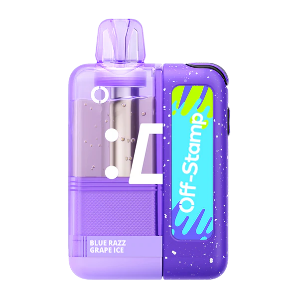 Off Stamp Crystal Cube 35K Kit Blue Razz Grape Ice Disposable Vape - Black Coral